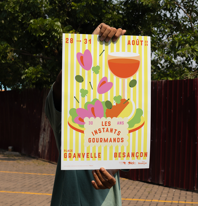 Affiche evenementielle pour les instants gourmands festival gastronomique à besançon