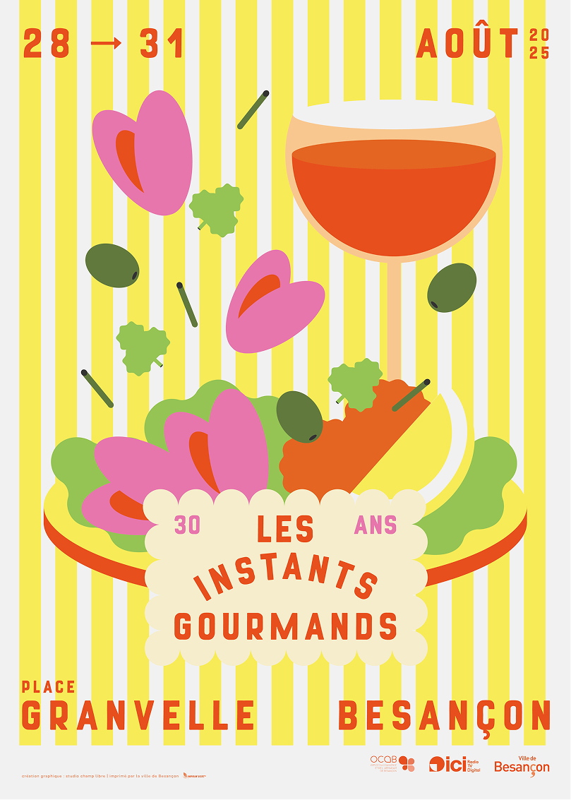 Affiche et design graphique pour le festival gastronomique de Besançon par Studio champ libre