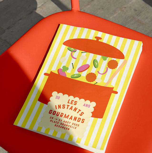 design graphique du programme et exposants pour les instants gourmands