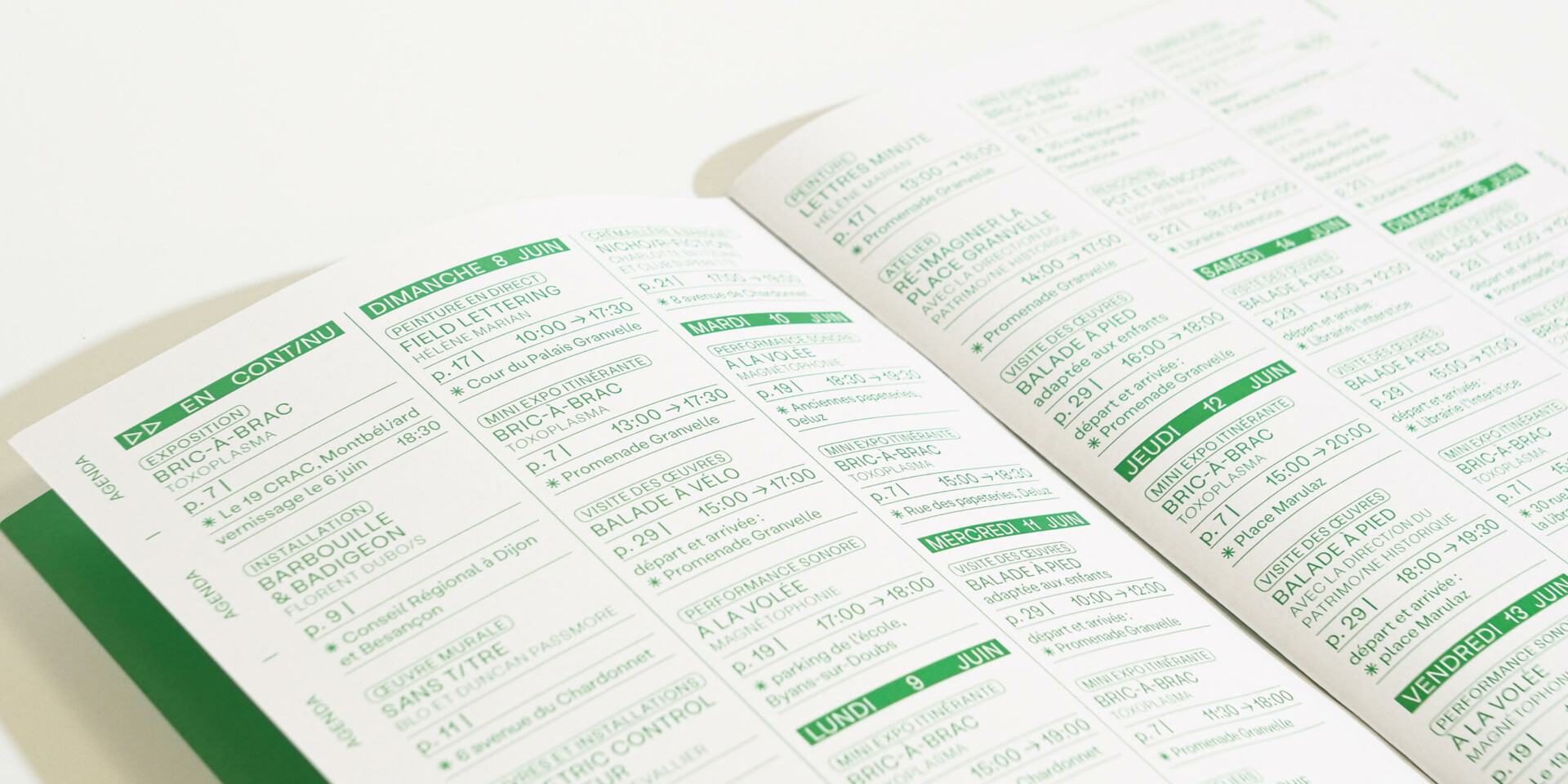 Edition de la brochure du festival et de l'agenda des événements