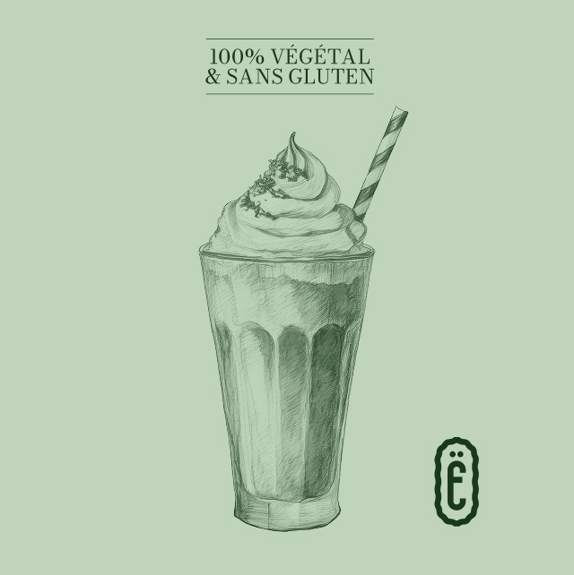 illustration et emblème complètant l'univers graphique du salon de thé