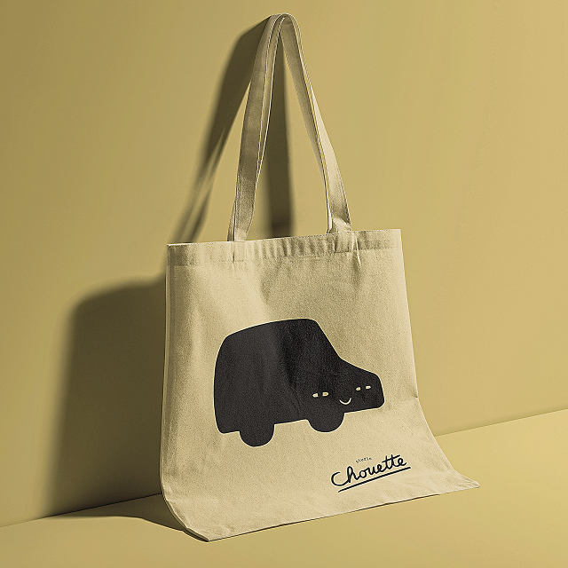 Totebag avec une illustration et le logotype sur-mesure